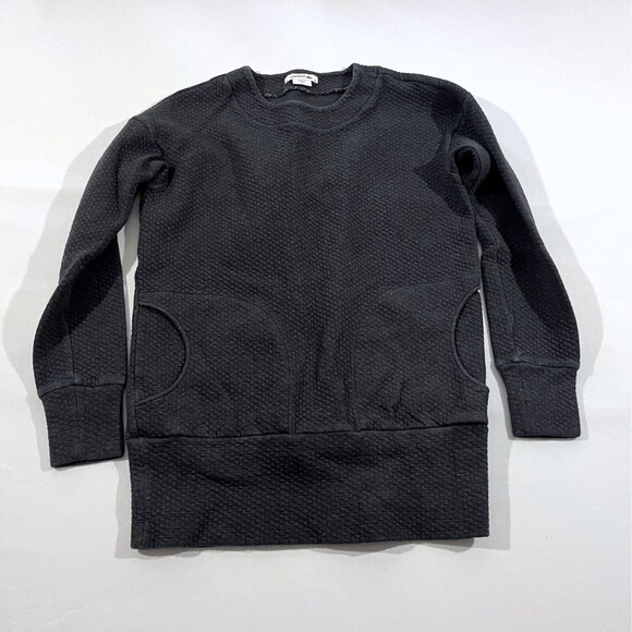 Lacoste Devanlay Waffle Knit Pullover Sweatshirt Sweater Tunic Top Gray Sz 36 - Picture 1 of 10